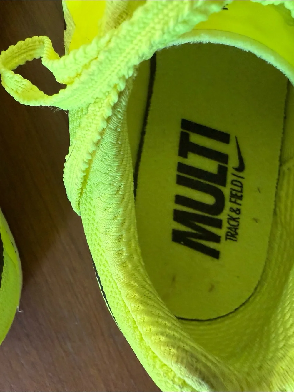 Nike Multi Spikes Bright Yellow Track/Training Shoes with Black Logo